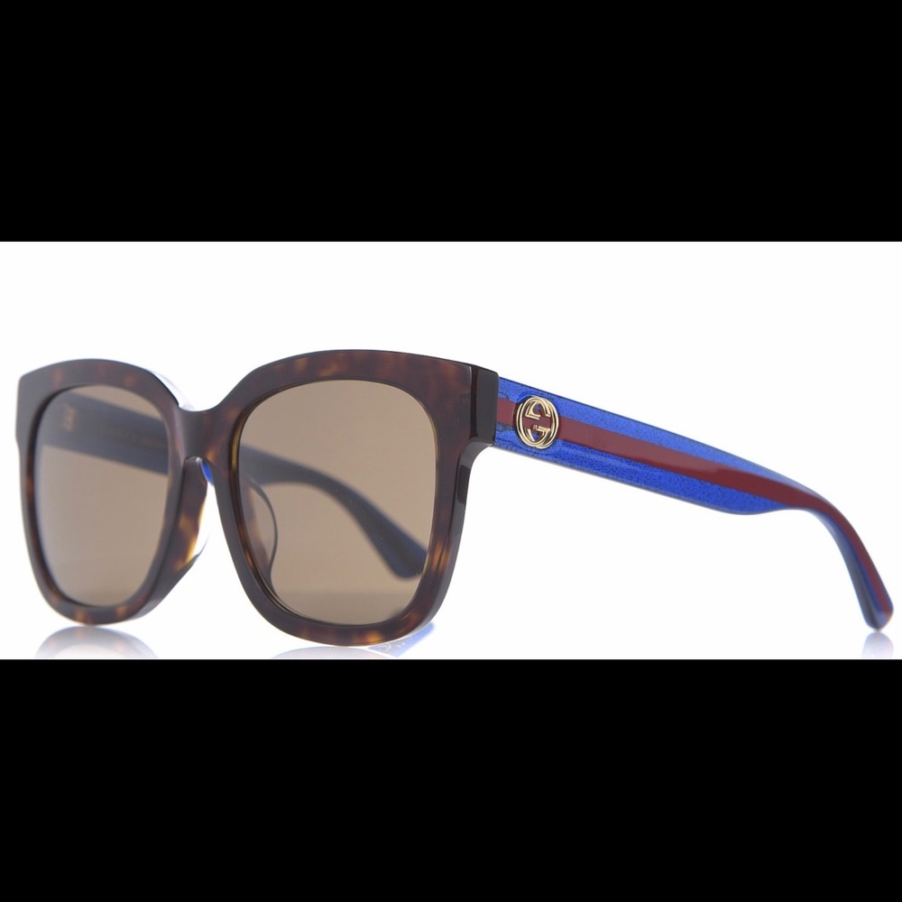 GUCCI Sunglasses Tortoise Glitter Blue